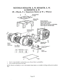 25 - Motor parts for Thermador HDI54TW from AppliancePartsPros.com