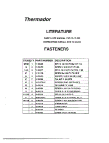 02 - Literature & Fasteners parts for Thermador Range Hood CVS30RB from AppliancePartsPros.com