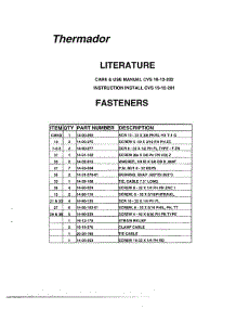 02 - Literature & Fasteners parts for Thermador Range Hood CVS45RB from AppliancePartsPros.com