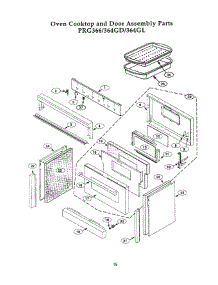 14 - Oven Cooktop & Door parts for Thermador Range PRG366 from AppliancePartsPros.com