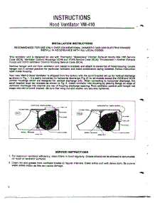 02 - Instructions parts for Thermador Range Hood VM-410 from AppliancePartsPros.com