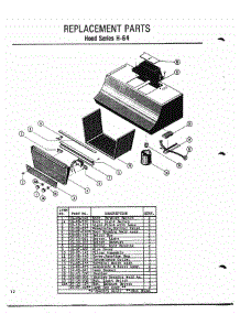12 - Hood parts for Thermador Range Hood H-64 from AppliancePartsPros.com