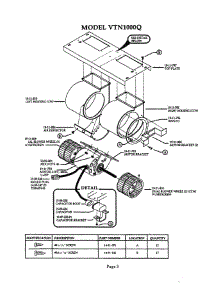 03 - Model Vtn1000q parts for Thermador Vent System VTR1000Q from AppliancePartsPros.com