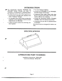 02 - Intro, Specs, Literature parts for Thermador Range Hood PHI48QS from AppliancePartsPros.com