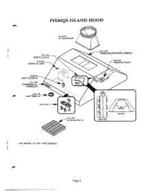 04 - Phi48qs Island Hood parts for Thermador Range Hood PHI60QS from AppliancePartsPros.com
