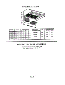 03 - Specifications & Literature parts for Thermador Range Hood H48HQS from AppliancePartsPros.com