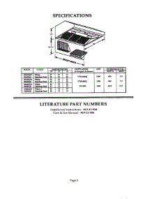 03 - Specifications & Literature parts for Thermador Range Hood H30HQW from AppliancePartsPros.com