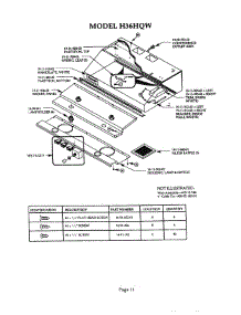11 - Hood parts for Thermador Range Hood H36HQW from AppliancePartsPros.com