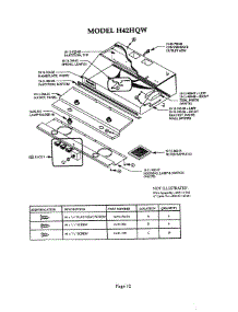 12 - Hood parts for Thermador Range Hood H42HQW from AppliancePartsPros.com