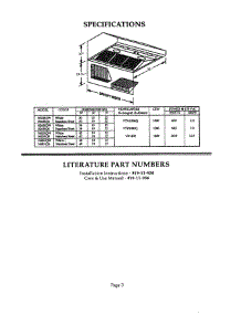 03 - Specifications & Literature parts for Thermador Range Hood H48HQW from AppliancePartsPros.com