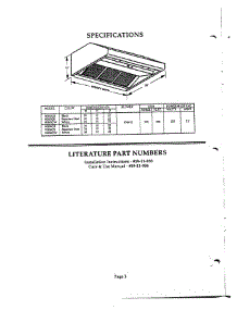 03 - Specifications & Literature parts for Thermador Range Hood HB30QB from AppliancePartsPros.com