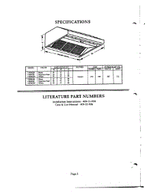 03 - Specifications & Literature parts for Thermador Range Hood HB36QS from AppliancePartsPros.com