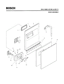 02 - Door Assembly parts for Bosch Dishwasher SHU5306 UC/06 (FD 7705-7912) from AppliancePartsPros.com