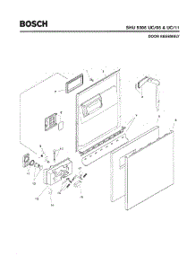 02 - Door Assembly parts for Bosch Dishwasher SHU5306 UC/11 (FD 8001-8003) from AppliancePartsPros.com