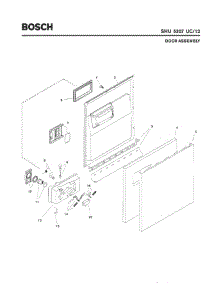 02 - Door Assembly parts for Bosch Dishwasher SHU5307 UC/12 (FD 8003-) from AppliancePartsPros.com