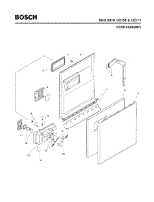 02 - Door Assembly parts for Bosch Dishwasher SHU5315 UC/06 (FD 7705-7912) from AppliancePartsPros.com