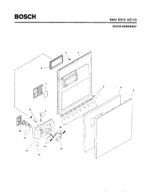 02 - Door Assembly parts for Bosch Dishwasher SHU5315 UC/12 (FD 8003-) from AppliancePartsPros.com