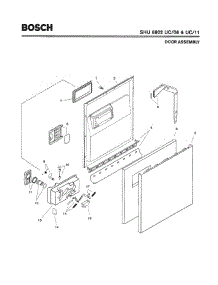 02 - Door Assembly parts for Bosch Dishwasher SHU6802 UC/11 (FD 8001-8003) from AppliancePartsPros.com