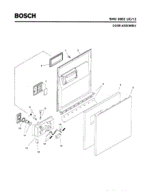 02 - Door Assembly parts for Bosch Dishwasher SHU6802 UC/12 (FD 8003-) from AppliancePartsPros.com