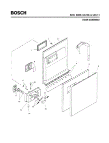 02 - Door Assembly parts for Bosch Dishwasher SHU6805 UC/06 (FD 7705-7912) from AppliancePartsPros.com