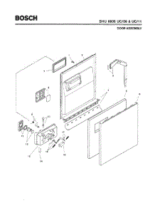 02 - Door Assembly parts for Bosch Dishwasher SHU6805 UC/11 (FD 8001-8003) from AppliancePartsPros.com