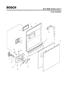 02 - Door Assembly parts for Bosch Dishwasher SHU6806 UC/06 (FD 7705-7912) from AppliancePartsPros.com