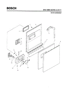 02 - Door Assembly parts for Bosch Dishwasher SHU6806 UC/11 (FD 8001-8003) from AppliancePartsPros.com