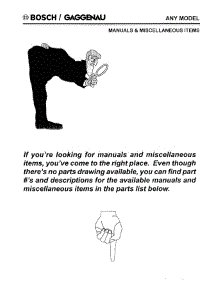 07 - Manuals & Miscellaneous Items parts for Bosch Dishwasher SHU9905 UC/06 (FD 7905-7912) from AppliancePartsPros.com