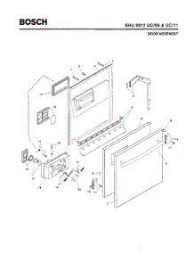 02 - Door Assembly parts for Bosch Dishwasher SHU9912 UC/06 (FD 7908-8002) from AppliancePartsPros.com