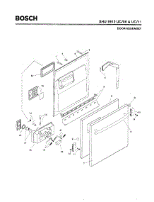 02 - Door Assembly parts for Bosch Dishwasher SHU9912 UC/11 (FD 8002-8003) from AppliancePartsPros.com
