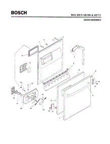 02 - Door Assembly parts for Bosch Dishwasher SHU9915 UC/06 (FD 7908-8002) from AppliancePartsPros.com