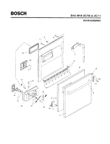02 - Door Assembly parts for Bosch Dishwasher SHU9916 UC/06 (FD 7908-8002) from AppliancePartsPros.com