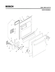 02 - Door Assembly parts for Bosch Dishwasher SHU9916 UC/12 (FD 8003-) from AppliancePartsPros.com