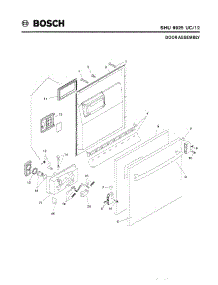 02 - Door Assembly parts for Bosch Dishwasher SHU9925 UC/12 (FD 8003-) from AppliancePartsPros.com