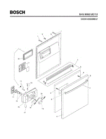 02 - Door Assembly parts for Bosch Dishwasher SHU9952 UC/12 (FD 8105 -) from AppliancePartsPros.com