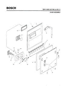 02 - Door Assembly parts for Bosch Dishwasher SHV4303 UC/11 (FD 8002-8003) from AppliancePartsPros.com