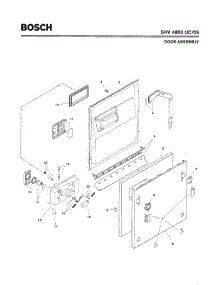 02 - Door Assembly parts for Bosch Dishwasher SHV4803 UC/06 (FD 7712-7812, 7905-7907) from AppliancePartsPros.com