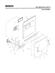 02 - Door Assembly parts for Bosch Dishwasher SHV4803 UC/07 (FD 7812-7905, 7907-8010) from AppliancePartsPros.com
