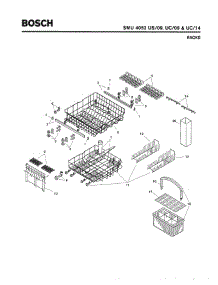 08 - Racks parts for Bosch Dishwasher SMU4052 UC/09 (FD 7307-7902) from AppliancePartsPros.com