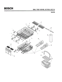 08 - Racks parts for Bosch Dishwasher SMU7052 UC/14 (FD 7507-7902) from AppliancePartsPros.com