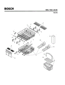 08 - Racks parts for Bosch Dishwasher SMU7052 US/02 (FD 7106-7308) from AppliancePartsPros.com