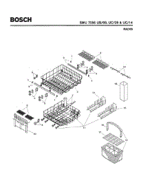 08 - Racks parts for Bosch Dishwasher SMU7056 UC/09 (FD 7307-7504) from AppliancePartsPros.com