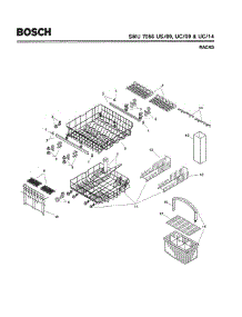 08 - Racks parts for Bosch Dishwasher SMU7056 UC/09 (FD 7505-7506) from AppliancePartsPros.com