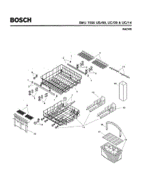 08 - Racks parts for Bosch Dishwasher SMU7056 UC/09 (FD 7507-7902) from AppliancePartsPros.com