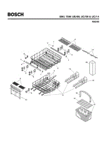 08 - Racks parts for Bosch Dishwasher SMU7056 UC/14 (FD 7507-7902) from AppliancePartsPros.com