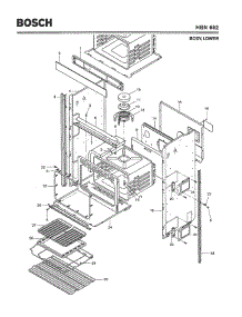 02 - Body, Lower parts for Bosch Wall Oven HBN662 from AppliancePartsPros.com