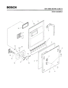 02 - Door Assembly parts for Bosch Dishwasher SHI4306 UC/06 -FD8002 from AppliancePartsPros.com