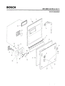 02 - Door Assembly parts for Bosch Dishwasher SHI6802 UC/06 from AppliancePartsPros.com