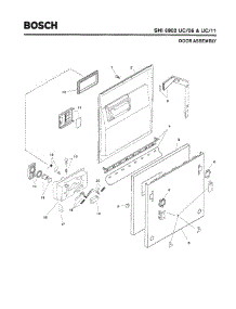 02 - Door Assembly parts for Bosch Dishwasher SHI6802 UC/11 from AppliancePartsPros.com