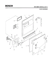 02 - Door Assembly parts for Bosch Dishwasher SHI6806 UC/06 from AppliancePartsPros.com